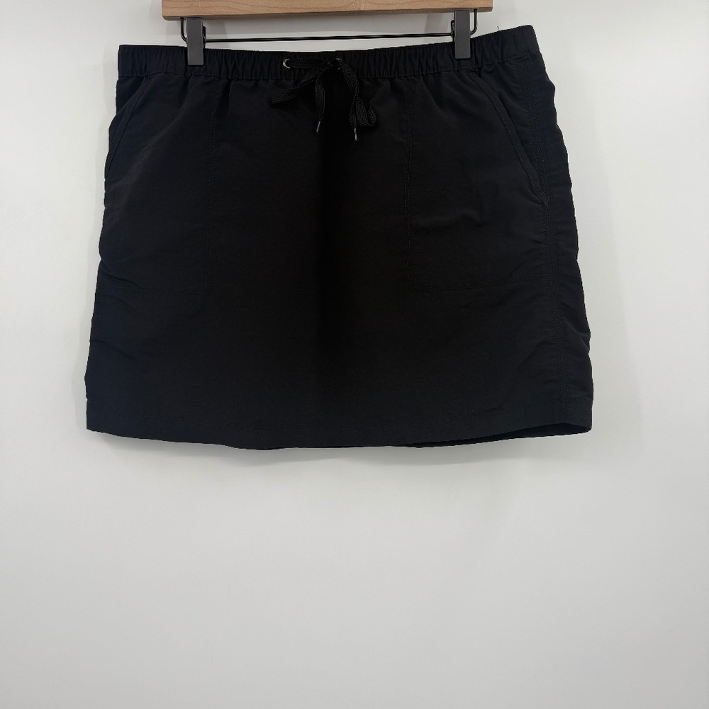 Eddie Bauer Skirt Women 12 Black Drawstring Waist Lightweight Outdoor Pockets
